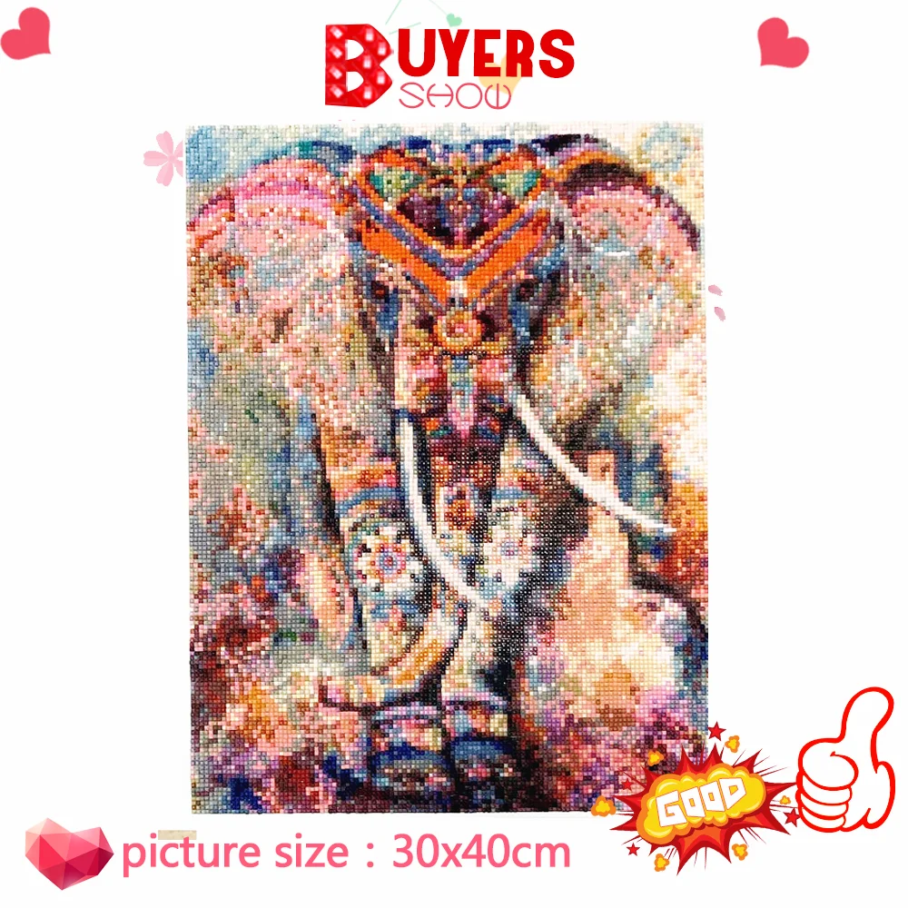 Набор для алмазной живописи 5D вышивки слоном крестиком алмазная картина Dotz