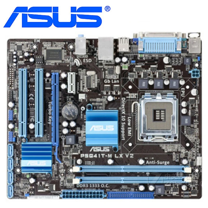 Материнская плата ASUS 775 LX V2, LGA P5G41T-M, DDR3, 8 ГБ, G41, P5G41T-M, LX V2, PCI-E, X16, VGA, P5G41T, б/у