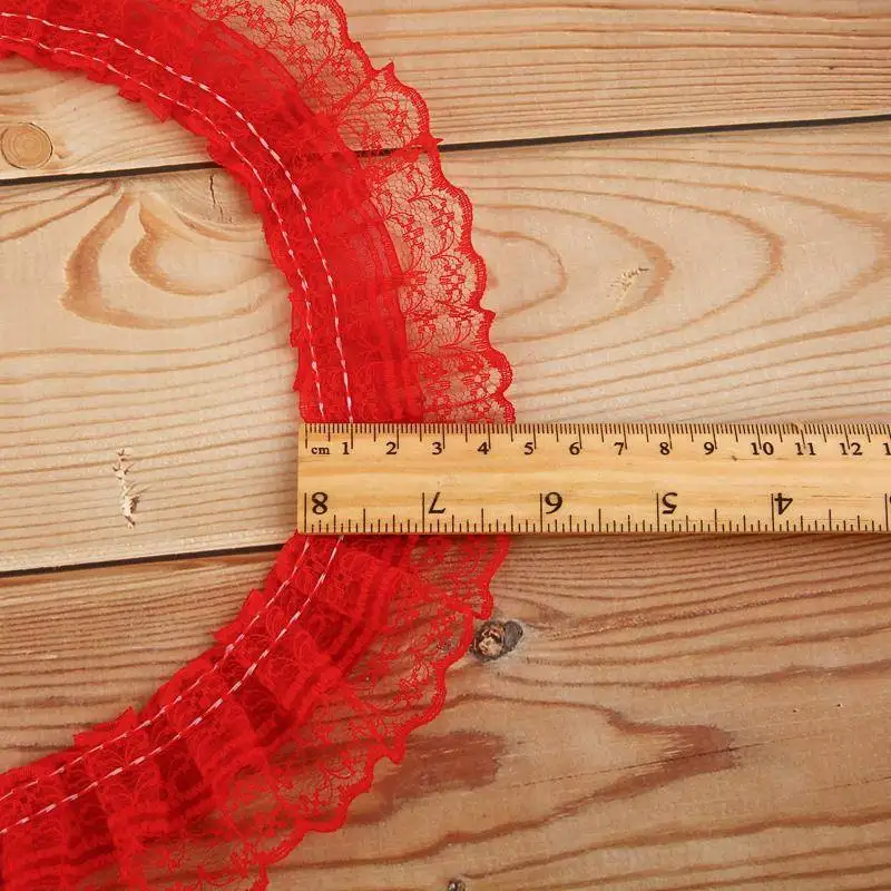 

Lace Fabric Trim 1 Meter 4.5CM Wide White Flower Lace Wedding Dress Clothing Fluffy Skirt DIY Sewing Supplies