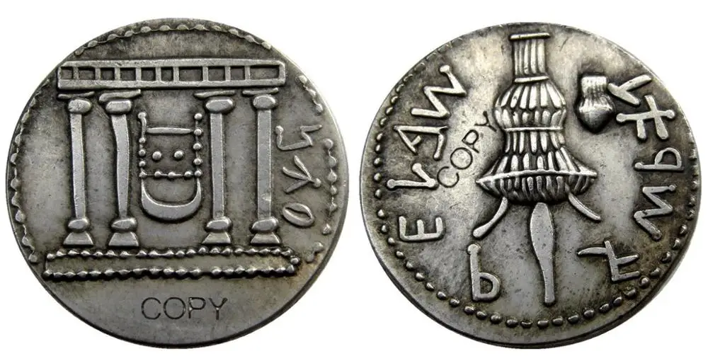 Г (20) старинная монета иудейский бар кохба кэтел серебряная копия|Безвалютные