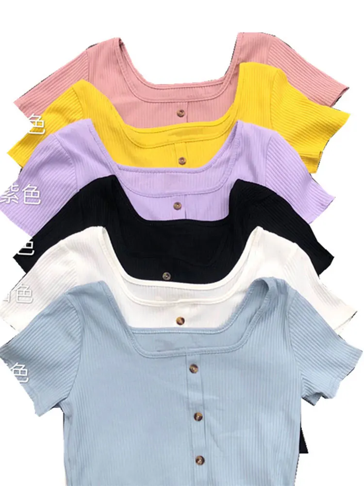 Женская футболка с коротким рукавом HELIAR повседневная однотонная трикотажная