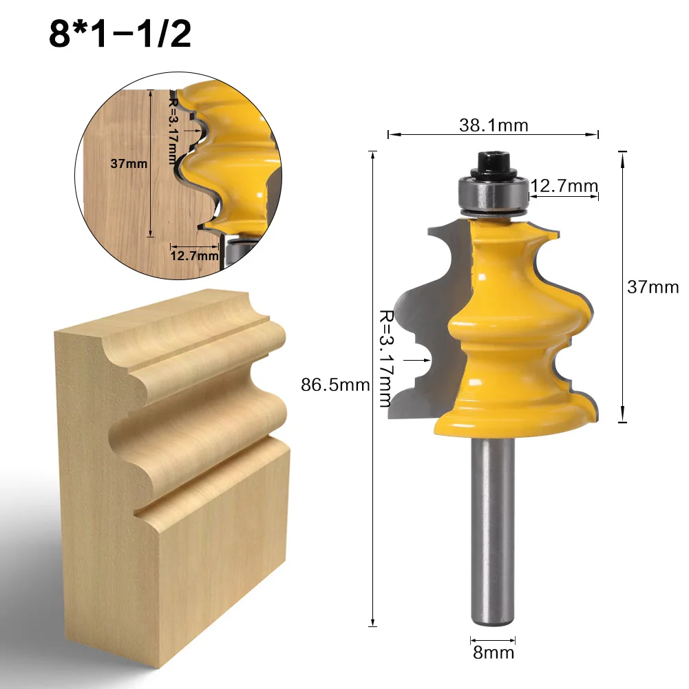 

8mm Shank Woodworking Moulding Router Bit Handrail Milling Cutter