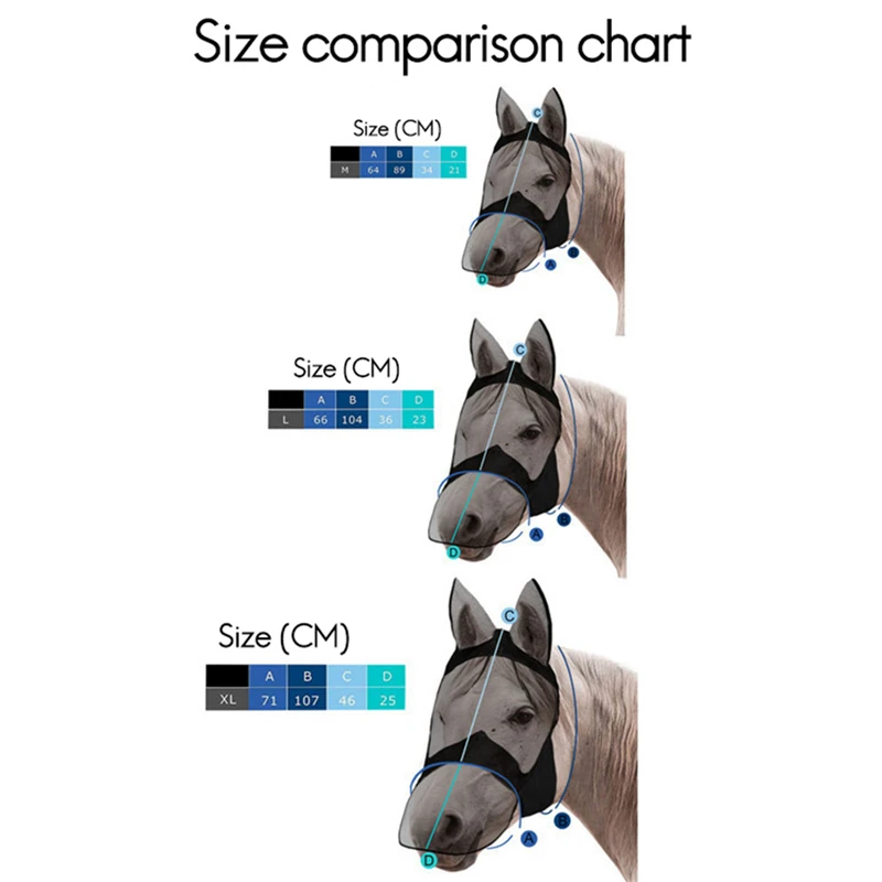 

Horse Anti Fly Mask Breathable Horse Mesh Eye Nose Ear for Animal Horse