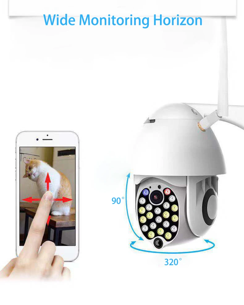 AOUERTK 1080P Водонепроницаемая Wi-Fi камера безопасности 2MP PTZ наружная скорость IP Беспроводная Сеть CCTV наблюдения движения обнаружено