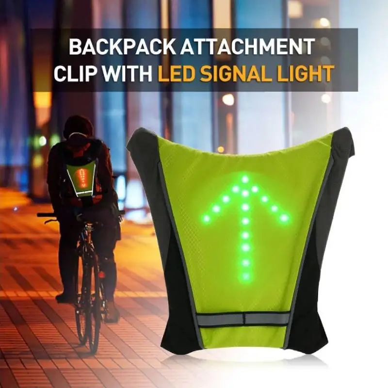 

New 2021 LED Wireless Cycling Vest 20L MTB Bike Bag Safety LED Turn Signal Light Vest Bicycle Reflective Warning Vests With Remo