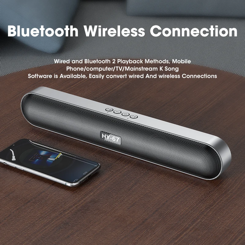 Саундбар Настольный для компьютера Bluetooth-колонки с глубокими басами 6D
