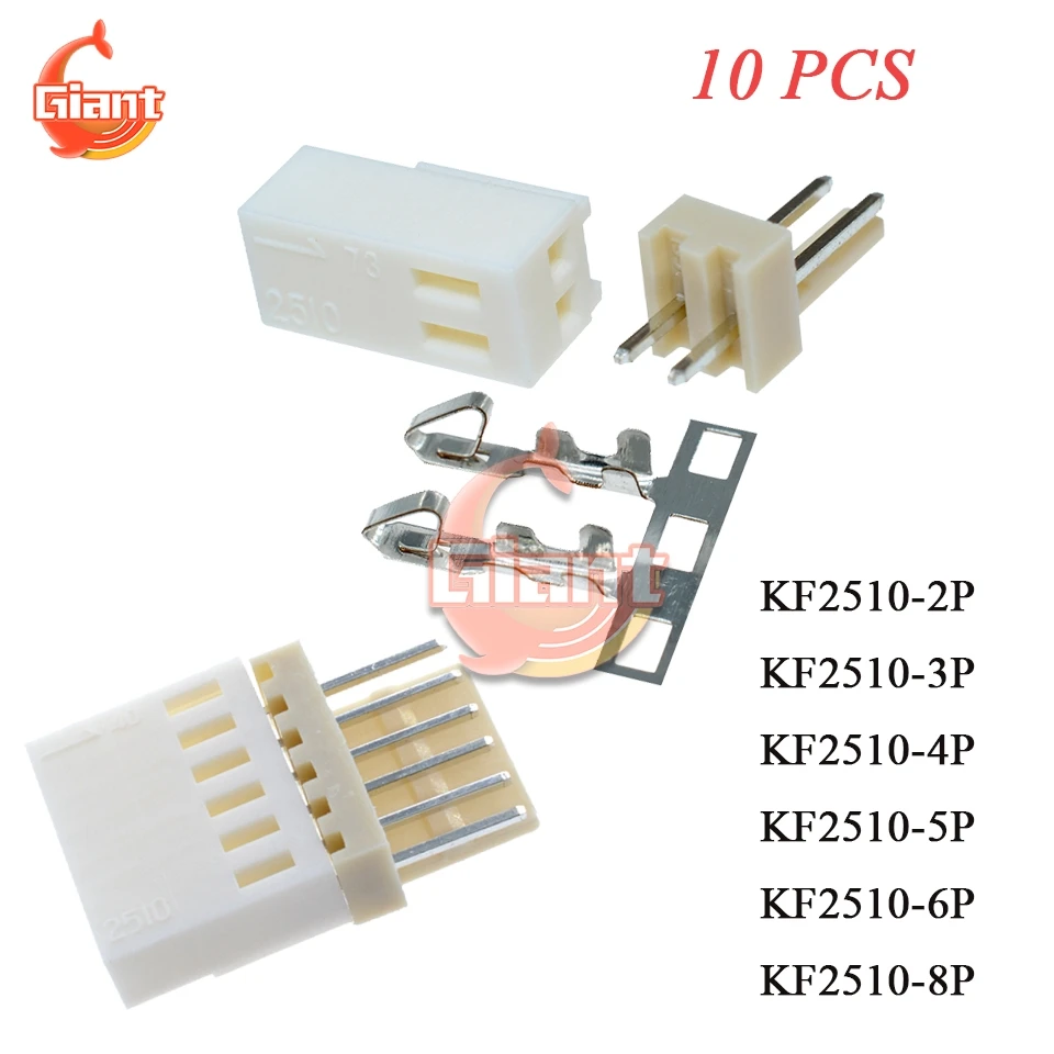 

10PCS KF2510-2P KF2510-3P KF2510-4P KF2510-5P KF2510-6P KF2510-8P 2.54mm Pitch Terminal Housing Header Connectors DIY Kits 8 Pin