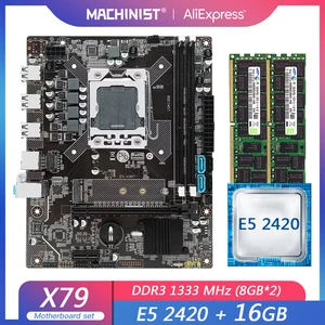 x79 lga 1356 motherboard set kit with intel xeon e5 2420 cpu 16g28gb ddr3 ecc reg memory ram mico atx nvme m 2 ssd e5 v307 free global shipping
