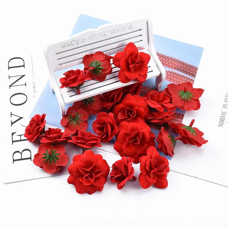 Шелковая головка розы для украшения дома аксессуары скрапбукинга diy Подарочная