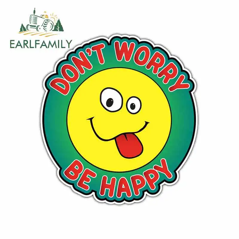 

EARLFAMILY, 13 см x 12 см, веселая надпись «не волнуйтесь» с улыбающимся лицом, отличная наклейка, забавные автомобильные наклейки, 3D аксессуары «сд...