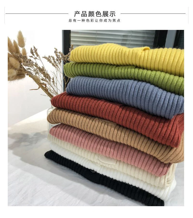 2019 осенний женский свитер вязаный пуловер с длинным рукавом вырезом в виде буквы