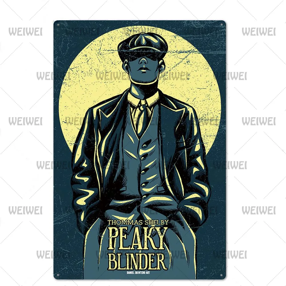 

British Drama Peaky Blinders Poster Metal Signs Wall Sticker Retro Vintage Pub Bar Room Decor for Wrought Iron Decoration