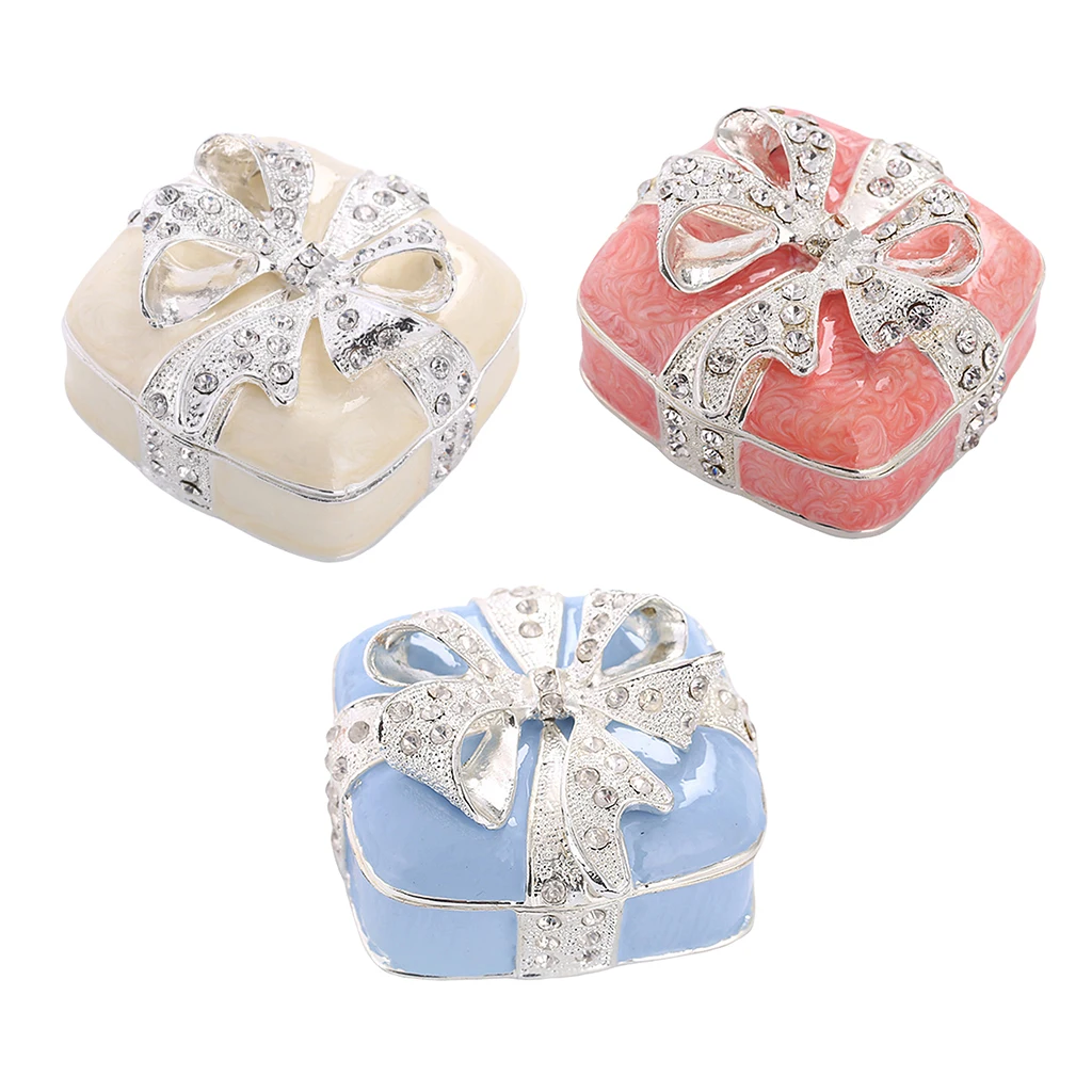 

Multi-color Bowknot Pearl Jewelry Box Cosmetic Storage Holder Xmas Gift Case