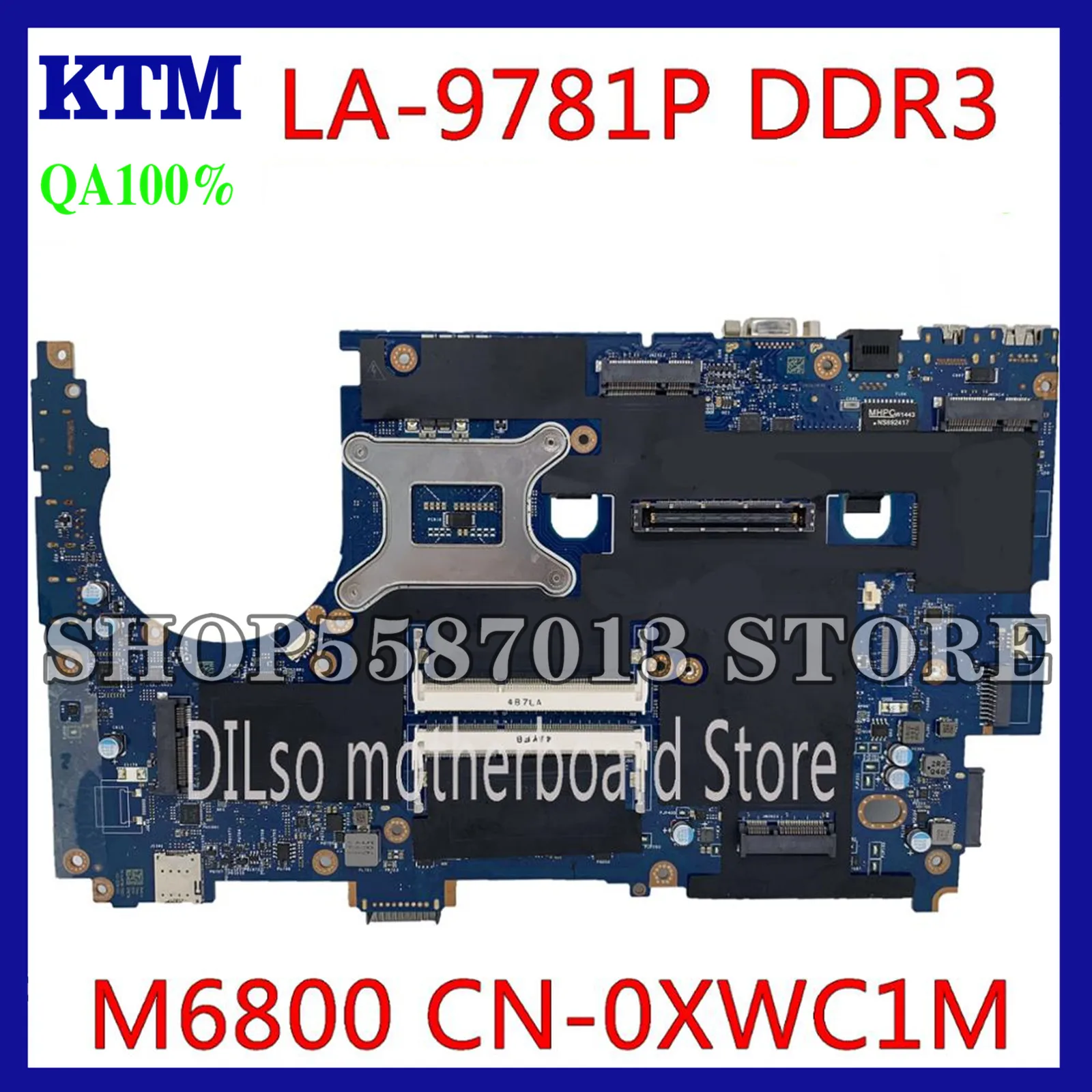 

KEFU CN-0XWC1M 0XWC1M FOR Dell Precision M6800 Laptop Motherboard VAR10 LA-9781P DDR3 HM86 Mainboard 100% Tested original work