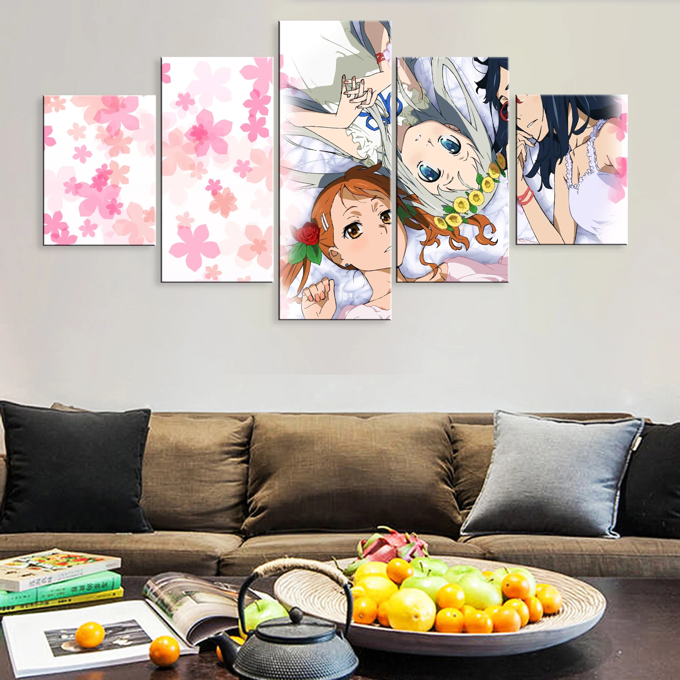 

Hd 5 Pieces Print Poster Canvas Home Decor Framework Anime ANOHANA We still dont know the name of the flower we saw that day