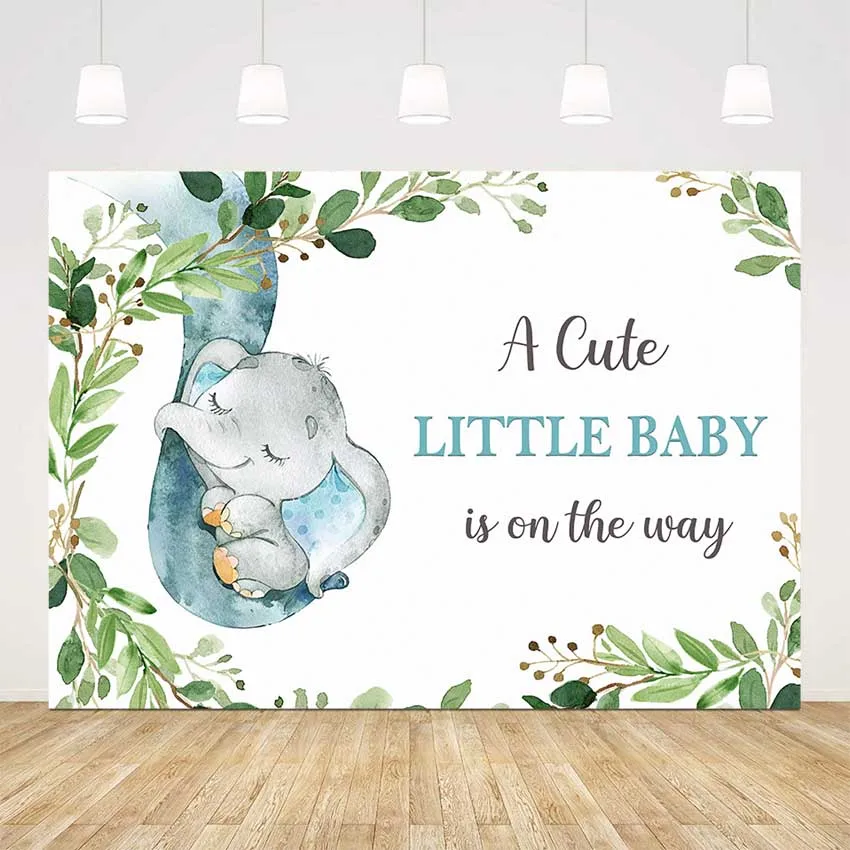 

elephant baby shower theme party decoration green leaves safari jungle party background little baby cute elephants backgrounds