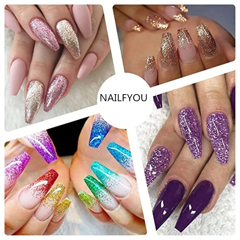 1 коробка блеска для ногтей тонкая блестящая пудра теней косметики