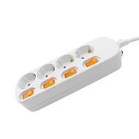 power strip surge protection 4 outlets eu socket plug electrical extension sockets independent switches 1 52 5m cord