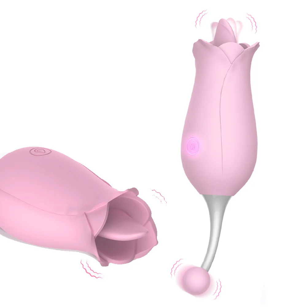 Роза цветок двойной головы Вибрационный Для женщин соски груди массажные Секс