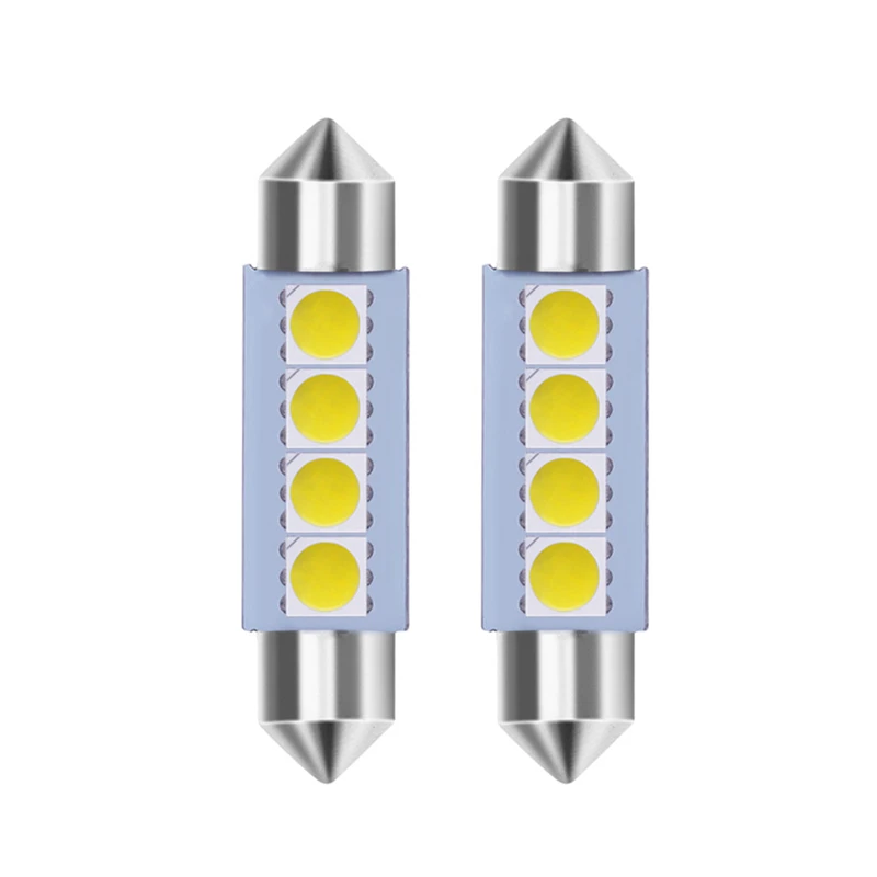 100 шт. гирлянда 31 мм 36 39 41 3 светодиода 5050 4 SMD C5W Автомобильный интерьер купольная