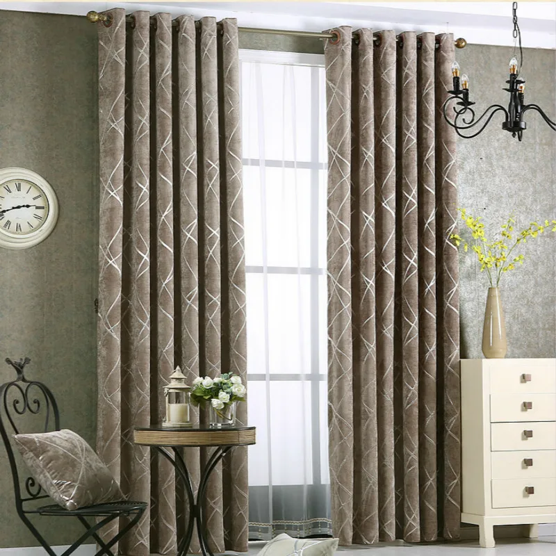 

Bedroom Curtains Drape For Home Deco Soundproof Blind Living Room Blackout Curtain Window Treatment Jacquard Cortina Customized
