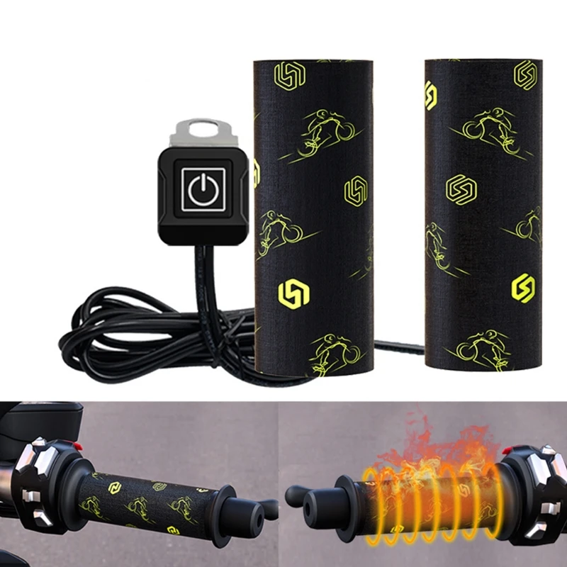 

12V Electric Heated Pad E-bike Handlebar Warmer Winter Grips Heating Cushion E-bike Motorbike Handlebar Warmer