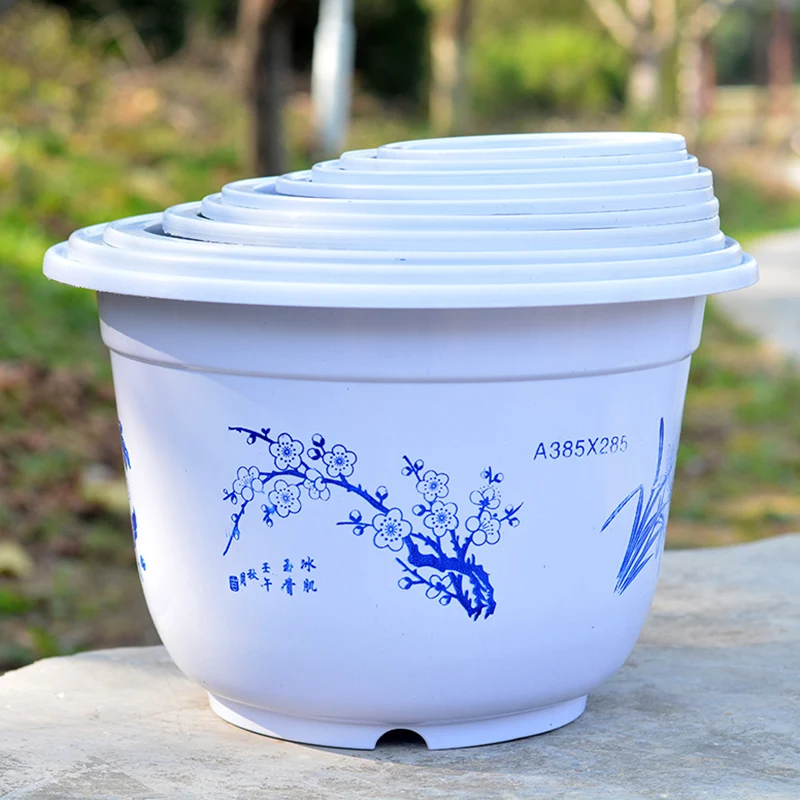 Spot большой Пластик цветочный горшок с круглым носком на толстой ящик для