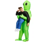 Надувной костюм инопланетянина для взрослых, Забавный зеленый костюм инопланетянина для детей, нарядный костюм унисекс для вечеринки, косплей, костюм на Хэллоуин