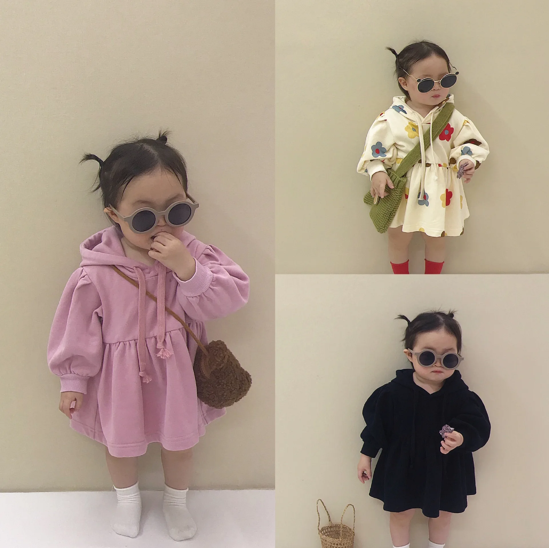 

2021 autumn new Korean medium long sweater baby 3-year-old out Hoodie 2-year-old long sleeve coat