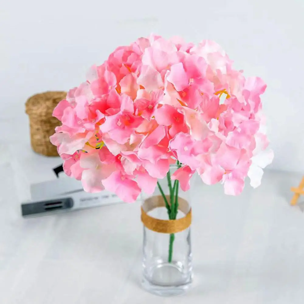 Красочные шелк искусственный цветок гортензии филиал на день рождения и свадьбу