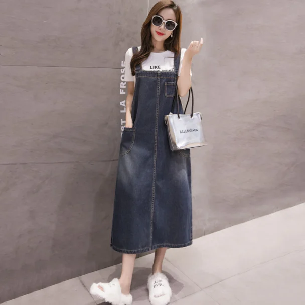 Джинсовое платье на бретельках лето 2020 женский сарафан без рукавов длинный