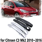Черная ручка из углеродного волокна или хромированная накладка на боковую дверь для Citroen C3 Mk2 2010  2016 автомобильные аксессуары 2011 2012 2013 2014