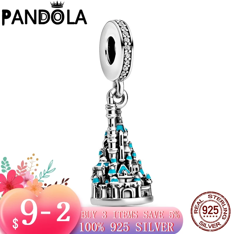 Подвеска Шарм Замок из серебра 925 пробы в гонконгском стиле для браслетов