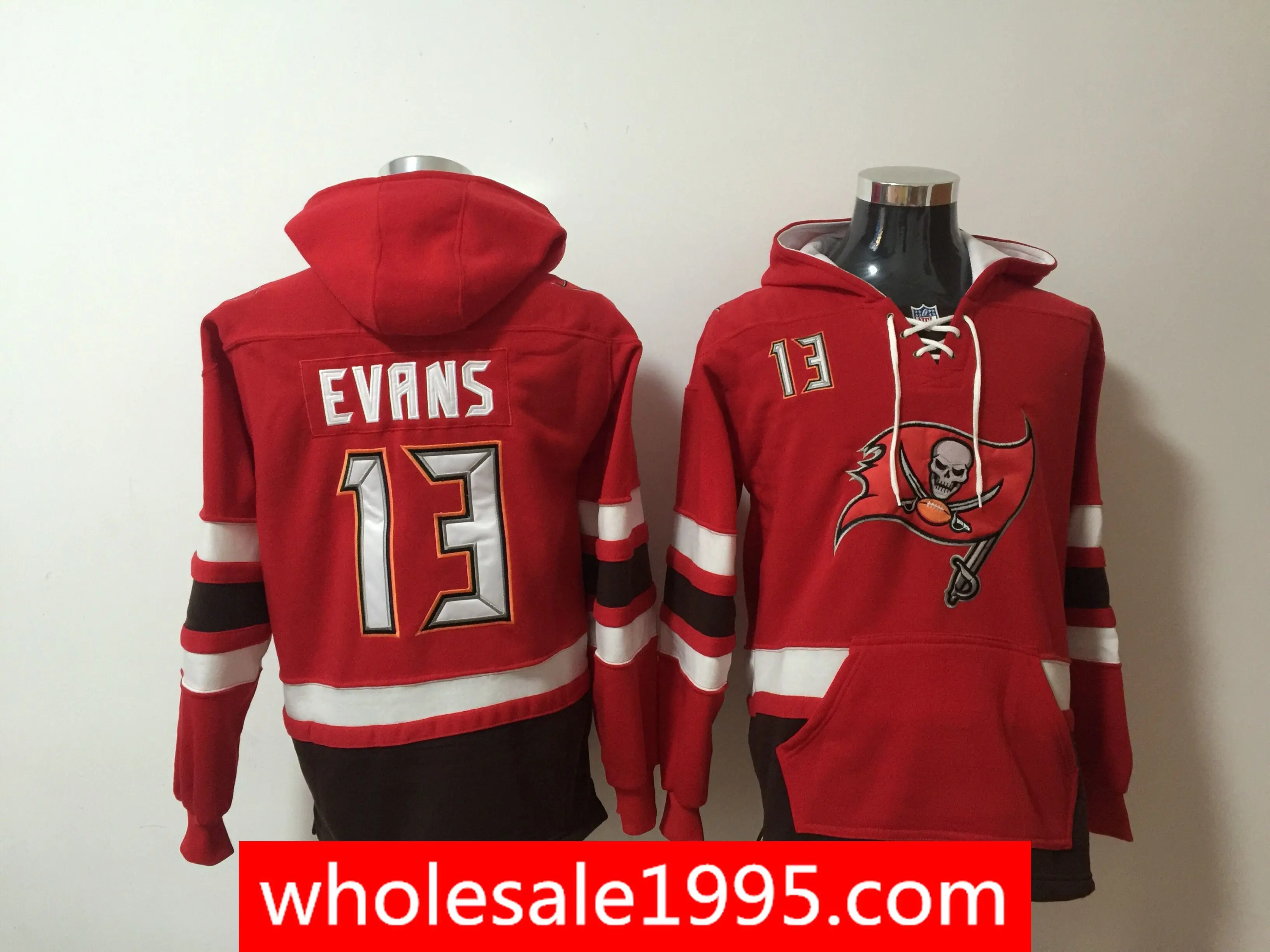 

Tampa Bay American football Sweatshirt 13 Mike Evans Buccaneers hoodie Embroidery Logos 100% Stitched