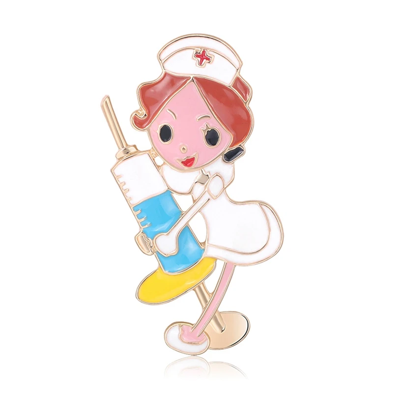 Эмаль медсестра дизайн брошь милый штырь девушки 3 Цвета выбрать Мода