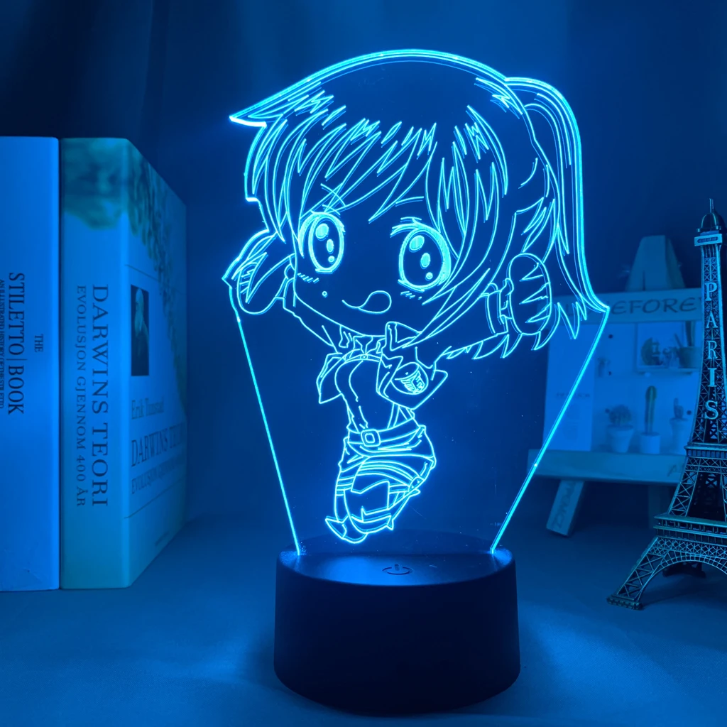

3D Manga Anime LED Light Attack on Titan Figure Sasha Braus Bedroom Night Lamp RGB Flashing Cool Anime Gift Cute Holiday Decor