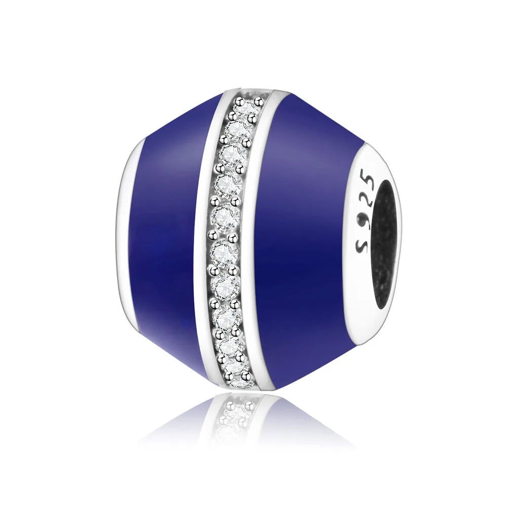 Подходит для оригинальных изысканных очаровательных браслетов с синей эмалью