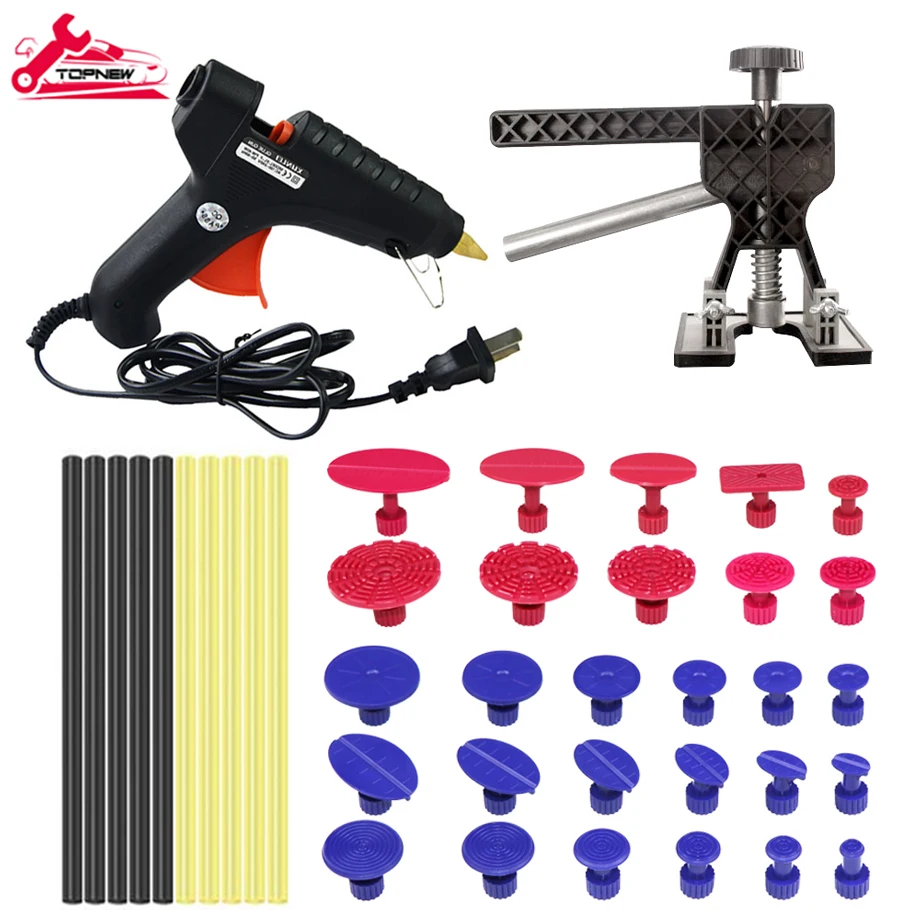 

Набор инструментов для удаления вмятин без покраски кузова автомобиля, клеевой пистолет, вытягиватель вмятин, набор для ремонта повреждени...