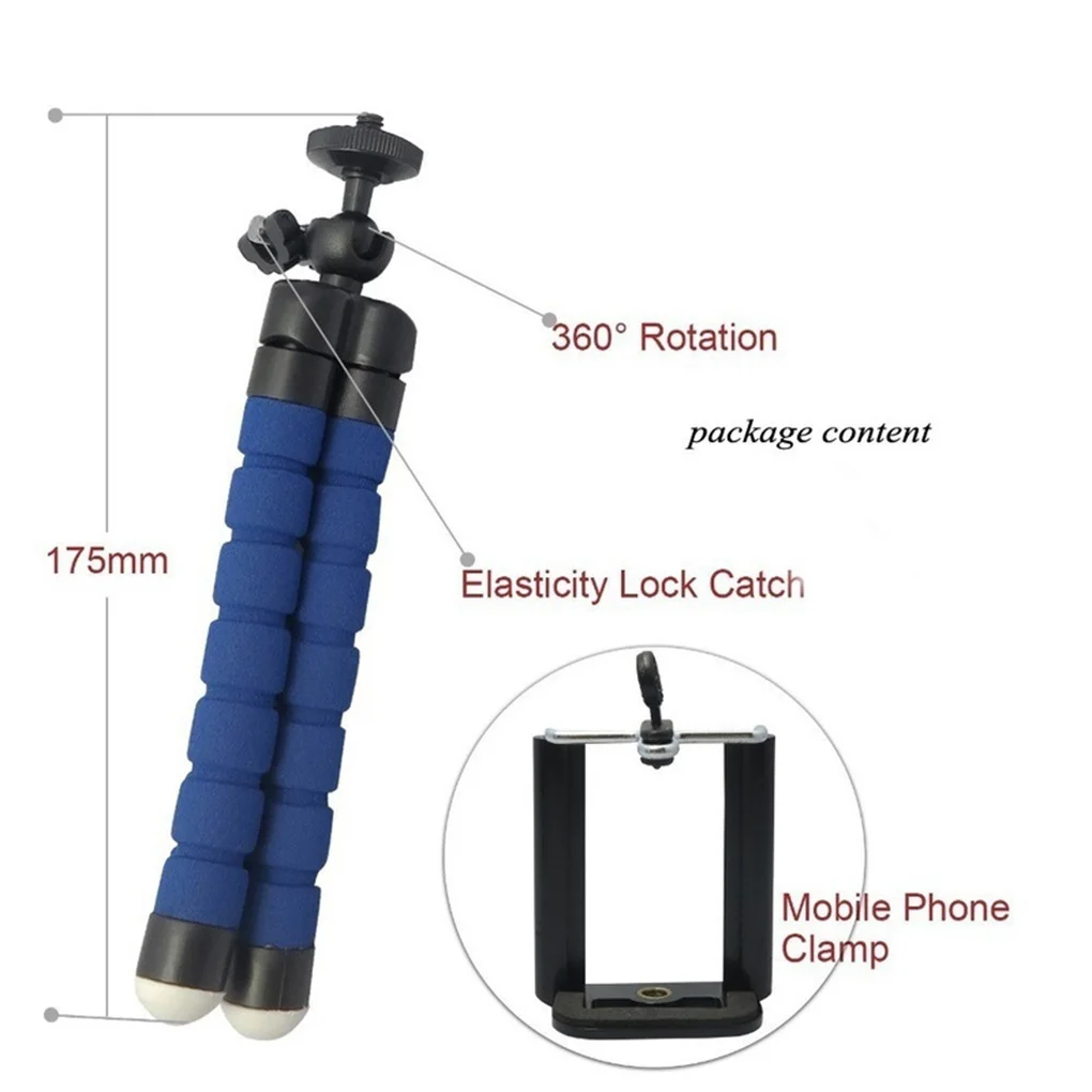 portable flexible sponge adjustable octopus tripod phone holder mount bracket car stand replacement for gopro orp phone socket free global shipping