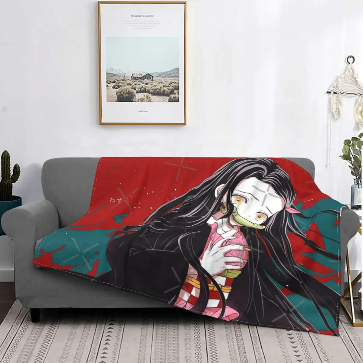 

Одеяло Nezuko с рассеканием демонов Kimetsu No Yaiba, покрывало для кровати, Клетчатое одеяло, полотенце, одеяло с капюшоном, пледы и чехлы