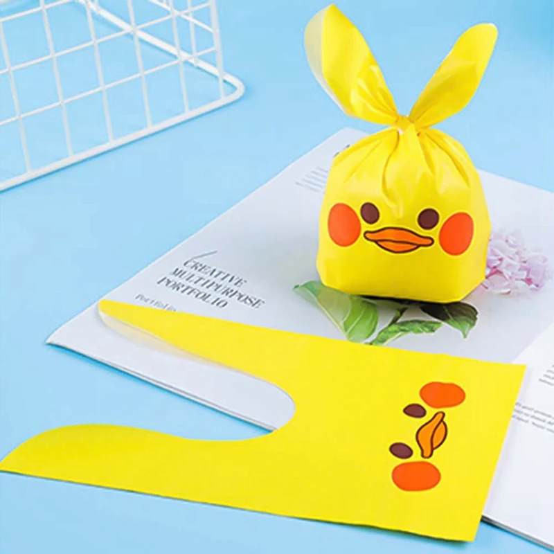 

50pcs/lot Cute Rabbit Ear Cookie Bags Gift Bags For Candy Biscuits Snack Baking Package Wedding Favors Gifts Easter Decoration