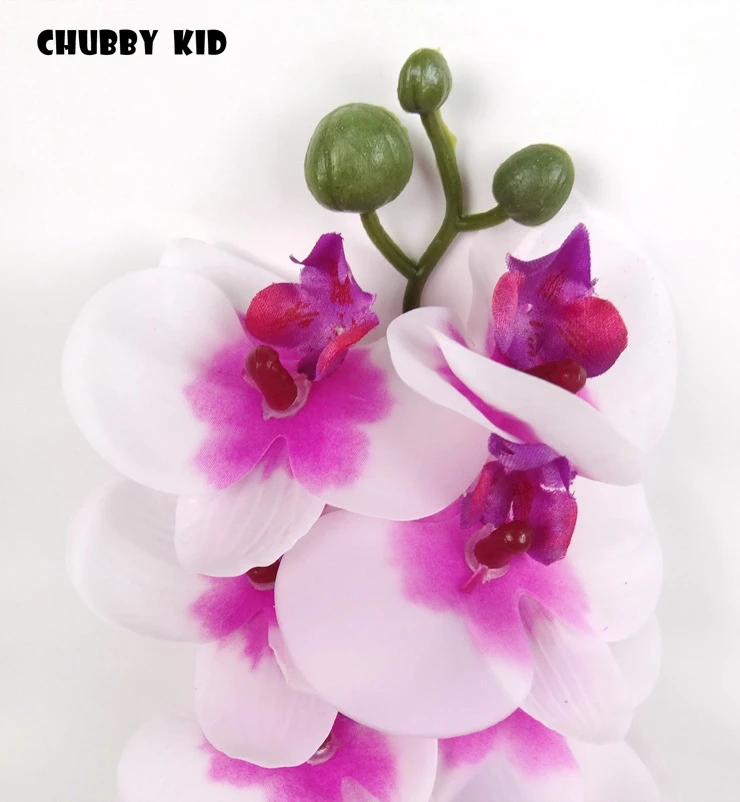 Оптовая продажа маленькие реалистичные искусственные бабочки Орхидея 12 головок