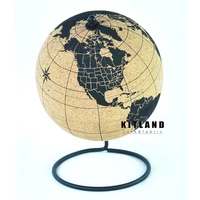 Primary Colors Cork World Map Earth Globe Marble Message Board with All countries and States of America