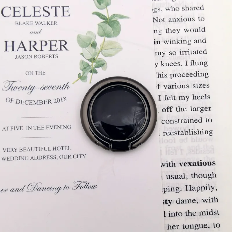 Universal Phone Marble Finger Ring Holder 360 Degree Stand for Samsung Xiaomi iPhone X 7 6 5 5S plus Smartphone Plain Bague - Цвет: Черный