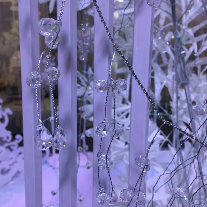 

Camal 5/10pcs 120cm Acrylic Grape Crystal Beaded Branches String Curtain Garland Wedding Dining Table Decorations Wedding Party