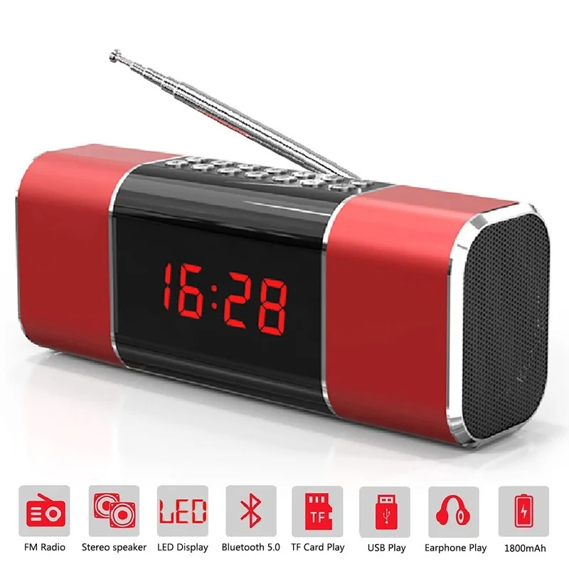 Портативный Bluetooth-динамик беспроводной стерео-колонка с сабвуфером и USB/TF-плеером, приемником FM-радио On.