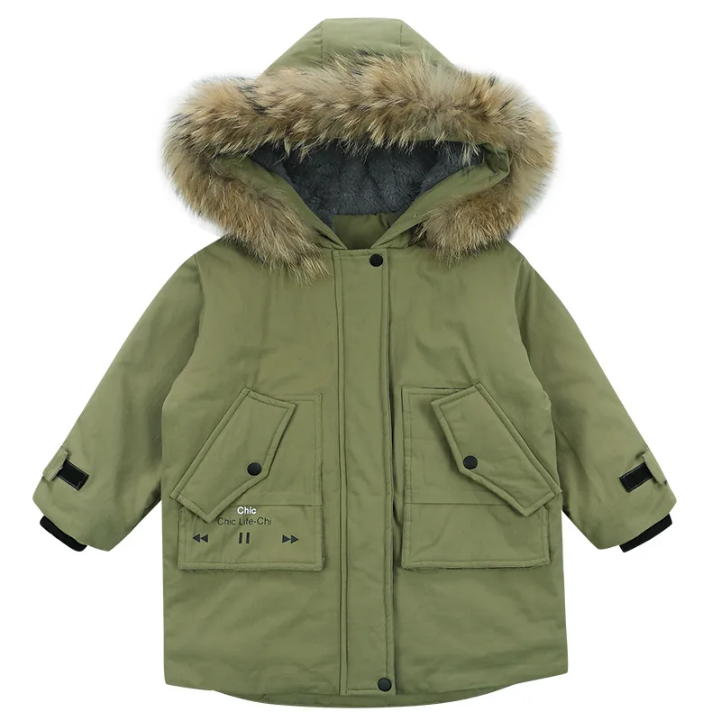 

Детская хлопковая куртка с капюшоном, с меховым воротником, на зиму, 2021