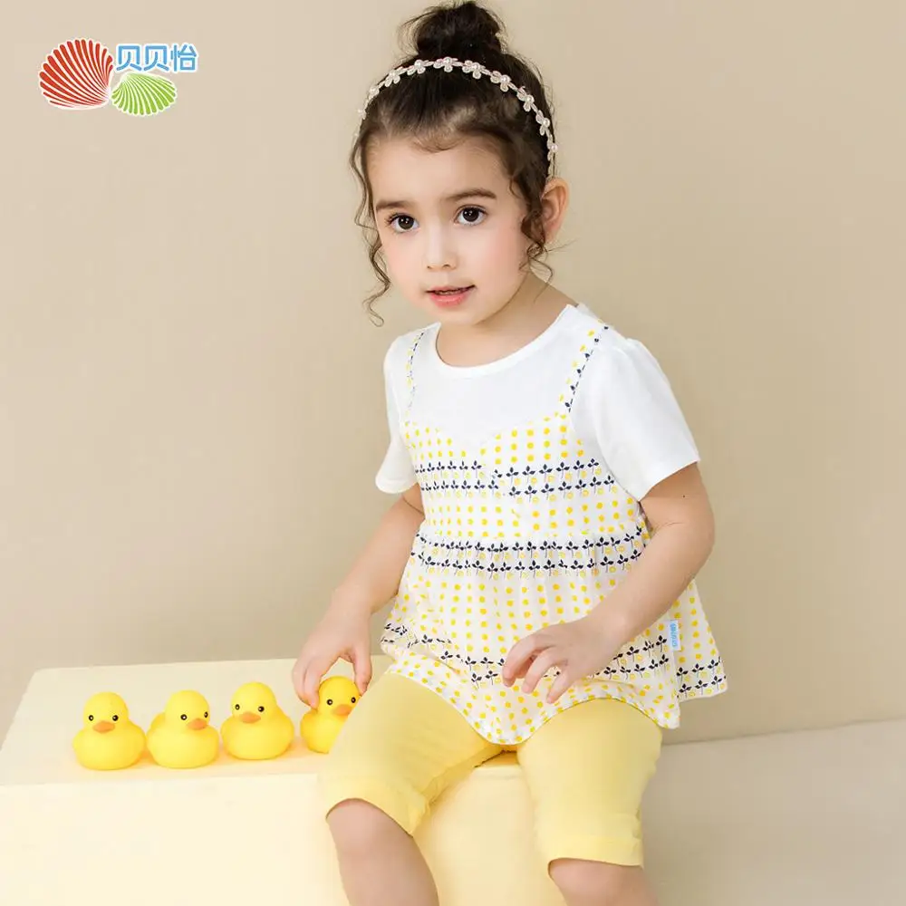 

Bornbay/комплект одежды из 2 предметов для маленьких девочек, милый летний топ принцессы + штаны, хлопковый мягкий комплект для девочек