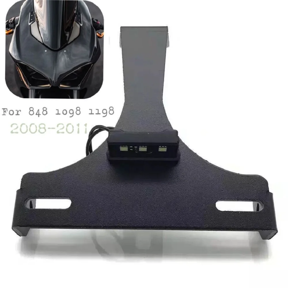 Мотоцикл задний держатель номерного знака Рамка Кронштейн с светодиодный