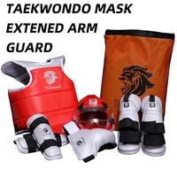 taekwondo protectors set 6 pcs 8 karate helmet chest hand foot guard extened arm knee thickening